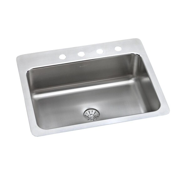 Lustertone Stainless Steel 27 X 22 X 8 Single Bowl Dual Mount Sink With Perfect Drain